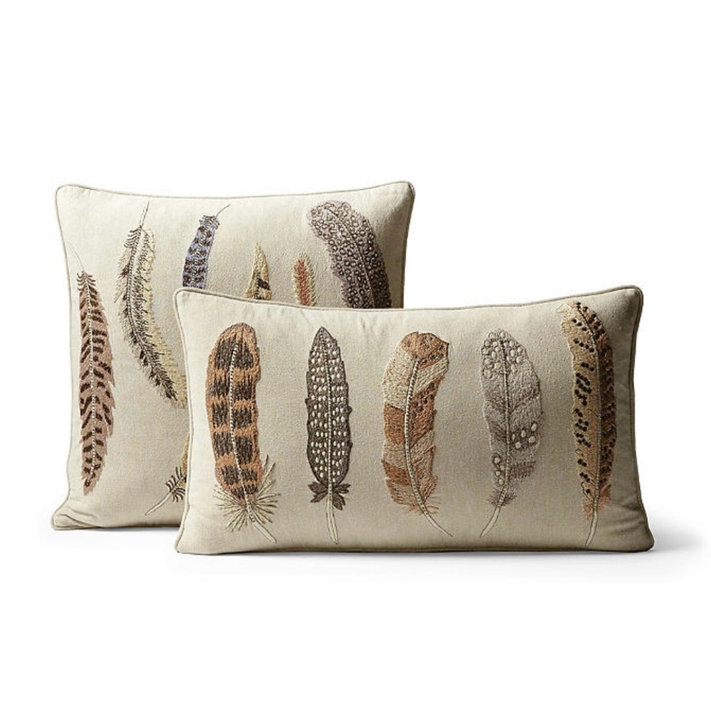 Frontgate Marisol Pillow Cover Feathers New 18x18 square and 13x22 lumbar